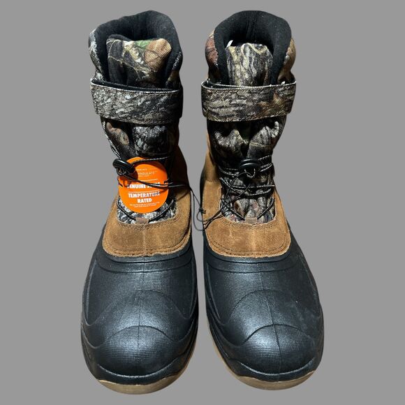 Ozark Trail Men’s Size 13 Snow Boots Mossy Oak Camo Brown Suede Waterproof - Picture 3 of 10